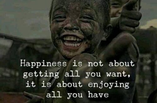 Happiness is not about getting all you want, it is about enjoying all you have